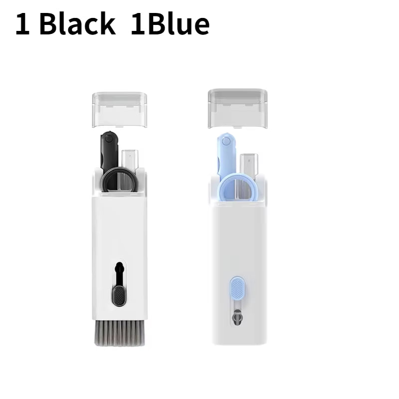 7-In-1 Computer Keyboard Cleaner Brush Screen Cleaning Spray Bottle Set Earphones Cleaning Pen Cleaning Tools Keycap Puller