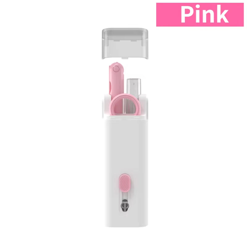 7-In-1 Computer Keyboard Cleaner Brush Screen Cleaning Spray Bottle Set Earphones Cleaning Pen Cleaning Tools Keycap Puller